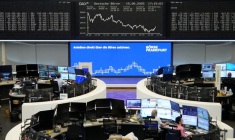 Le graphique de l'indice boursier allemand DAX est représenté à la bourse de Francfort