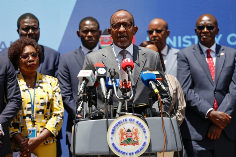 Le ministre kényan de la Santé, Aden Duale, s'exprime lors d'une conférence de presse à Nairobi le 6 octobre 2026 ( AFP / SIMON MAINA )