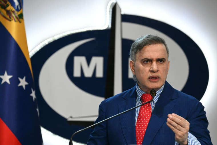 Le procureur général vénézuélien Tarek William Saab lors d'une conférence de presse à Caracas, le 26 novembre 2025 ( AFP / Federico PARRA )