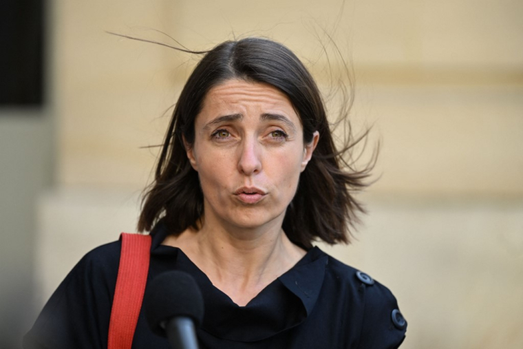 Sophie Binet, le 17 mai 2023, à l'hôtel de Matignon ( AFP / EMMANUEL DUNAND )