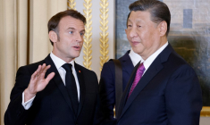 Emmanuel Macron et Xi Jinping à Paris, le 6 mai 2024. ( POOL / LUDOVIC MARIN )