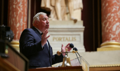 Gérard Larcher à Paris, le 2 octobre 2023. ( AFP / THOMAS SAMSON )