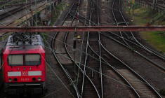 Une locomotive près de la gare centrale de Francfort