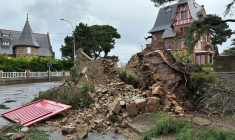 Dommages après la tempête Ciaran à Perros-Guirec, Bretagne