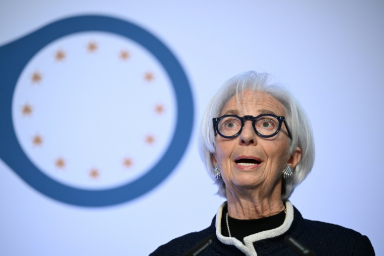 La présidente de la BCE Christine Lagarde à Francfort, le 25 mars 2026 en Allemagne ( AFP / Kirill KUDRYAVTSEV )