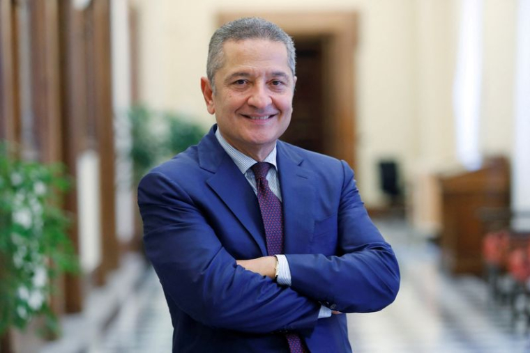 Fabio Panetta dans un couloir de la Banque d'Italie