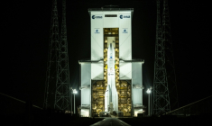 La fusée Ariane 6 prête à décoller à Kourou, en Guyane française, le 3 mars 2025 ( AFP / JULIEN DE ROSA )