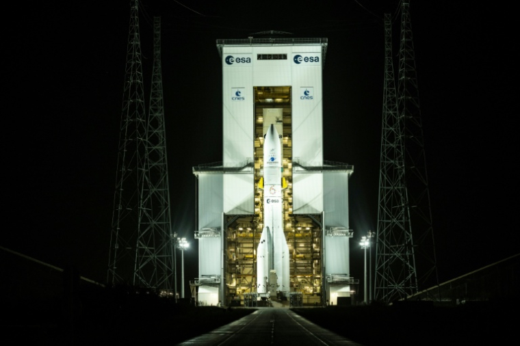 La fusée Ariane 6 prête à décoller à Kourou, en Guyane française, le 3 mars 2025 ( AFP / JULIEN DE ROSA )