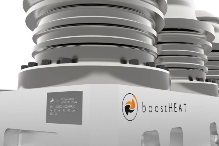 Fondée en 2011 par deux de ses principaux actionnaires actuels, dont l'un deux est l'inventeur du système, Boostheat a développé un produit "disruptif" en principe pour le marché du chauffage : un système qui combine une chaudière à gaz à condensation avec une pompe à chaleur animée par un compresseur thermique, ce dernier étant l'invention de la société. (crédit photo : Boostheat)