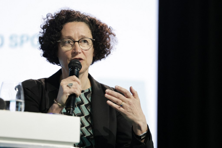 Emmanuelle Wargon à Paris, le 18 mars 2025. ( AFP / THIBAUD MORITZ )