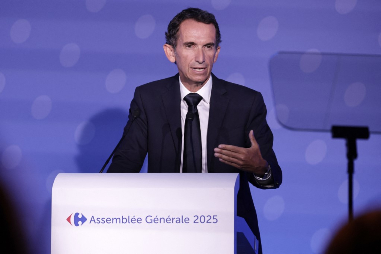 Alexandre Bompard à Massy, le 28 mai 2025. ( AFP / STEPHANE DE SAKUTIN )