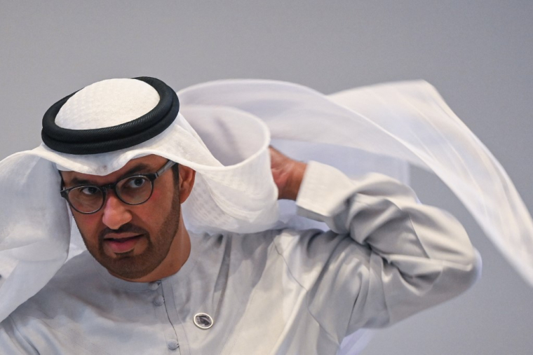 Sultan Al Jaber, président de la COP28 à Chennai (Inde) le 27 juillet 2023. ( AFP / R.SATISH BABU )
