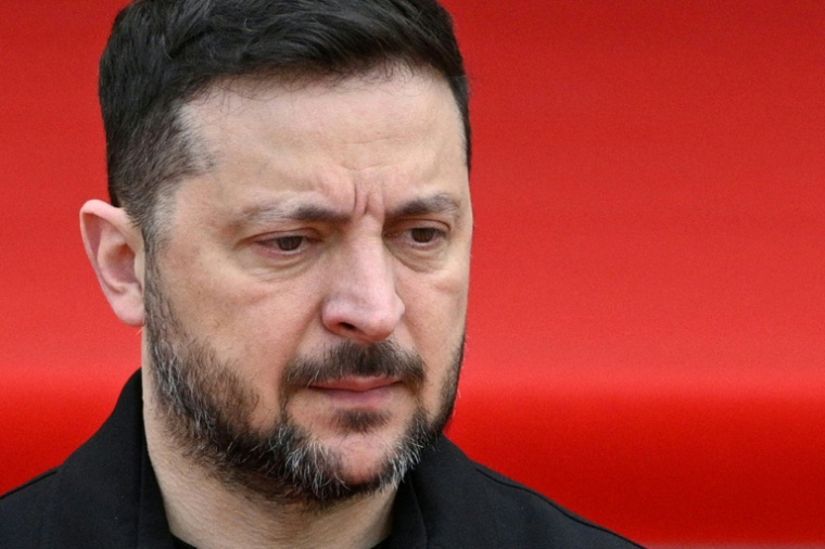 Volodymyr Zelensky à Lviv, dans l'ouest de l'Ukraine, le 17 avril 2026 ( AFP / YURIY DYACHYSHYN )