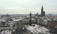 Neige: Strasbourg sous un fin manteau blanc