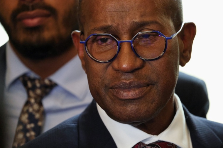 Max Mathiasin à L'Assemblée nationale le 28 mai 2026 ( AFP / Ludovic MARIN )