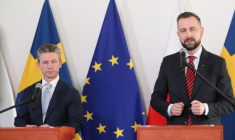 Le ministre polonais de la Défense, Wladyslaw Kosiniak-Kamysz et homologue suédois Pal Jonson