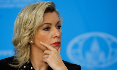 La porte-parole du ministère russe des Affaires étrangères, Maria Zakharova, lors d'une conférence