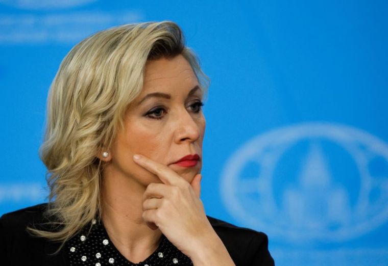 La porte-parole du ministère russe des Affaires étrangères, Maria Zakharova, lors d'une conférence