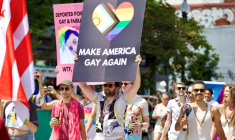Participants à la WorldPride à Washington, DC, le 7 juin 2025 ( AFP / Amid FARAHI )