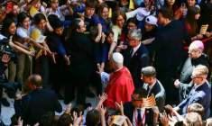 Le pape Léon XIV à l'abbaye de Montserrat, près de Barcelone, le 10 juin 2026 ( AFP / Stefano RELLANDINI )