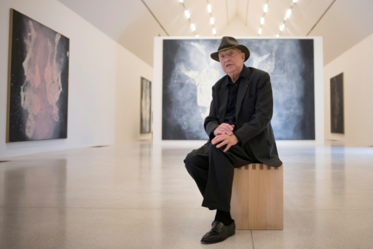 L'artiste allemand Georg Baselitz lors du vernissage de son exposition au musée Unterlinden de Colmar, le 9 juin 2018 ( AFP / SEBASTIEN BOZON )