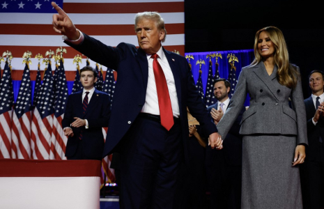 Le prochain président des Etats-Unis Donald Trump et son épouse Melania Trump ce mercredi 6 novembre en Floride. ( GETTY IMAGES NORTH AMERICA / CHIP SOMODEVILLA )
