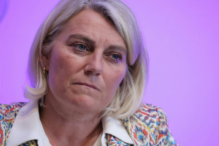 La ministre de la Santé, Stéphanie Rist, lors d'une conférence de presse sur la situation concernant l'hantavirus, le 12 mai 2026 à Paris  ( AFP / Thomas SAMSON )
