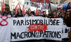 Photo des étudiants lors de la cinquième journée d'action contre la réforme des retraites en France