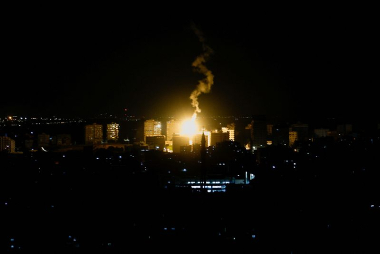 Des flammes à Gaza