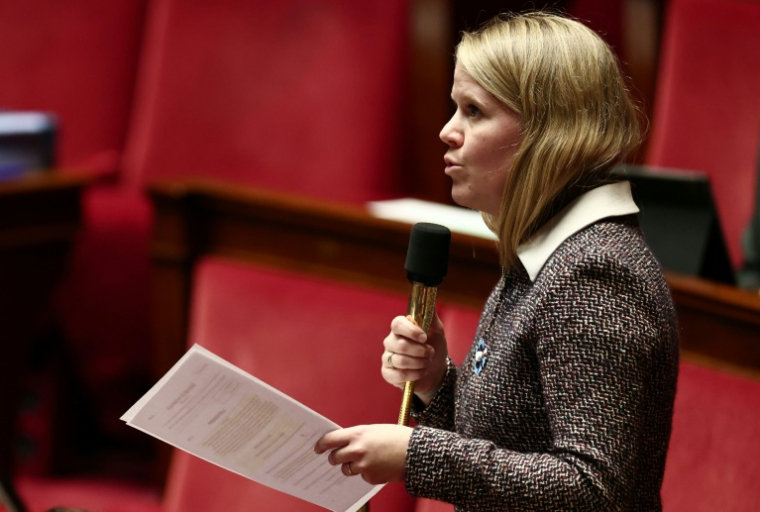 La députée LR Justine Gruet s'exprime à l'Assemblée nationale, à Paris, le 5 novembre 2025 ( AFP / Thibaud MORITZ )