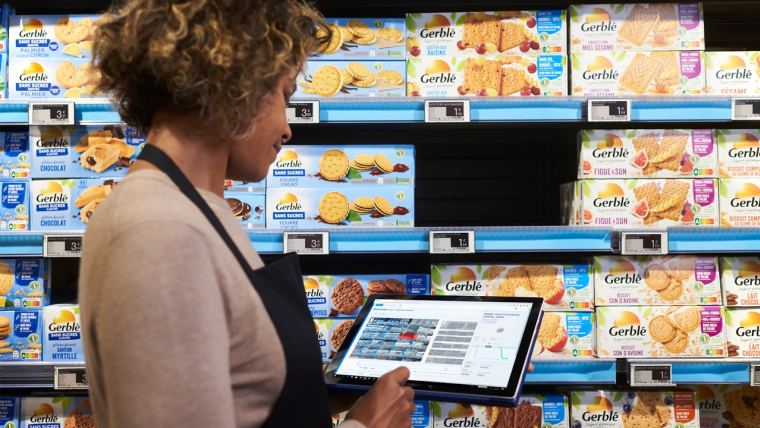 Des étiquettes VusionGroup en magasin. (Crédits: VusionGroup)