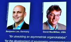 Announcement of winners of the 2021 Nobel Prize in Chemistry in Stockholm