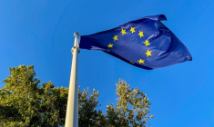 Un drapeau européen hissé à Grenade, en Espagne