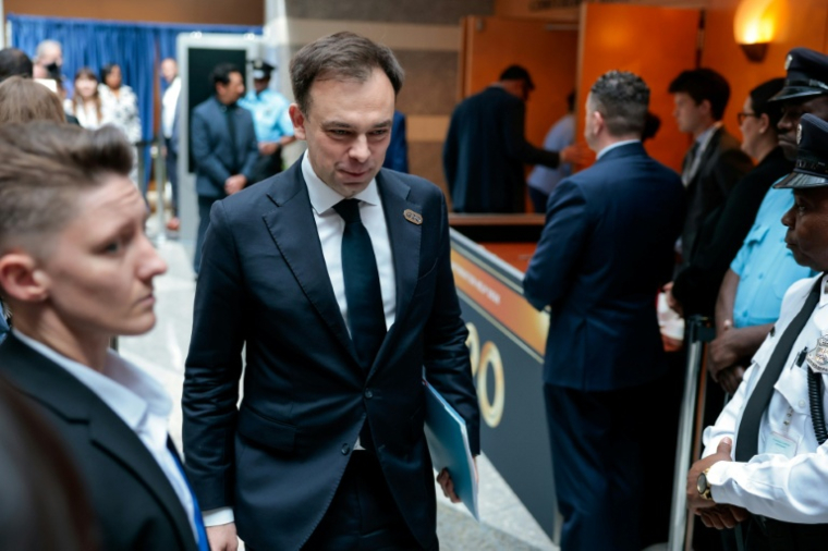 Le ministre polonais des Finances et de l'Économie Andrzej Domanski, à Washington 16 avril 2026. ( AFP / Kent NISHIMURA )