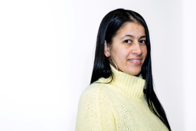 Lahouaria Addouche, candidate LFI à la mairie de Lille, le 10 février 2026 à Sciences Po Lille ( AFP / Sameer Al-DOUMY )