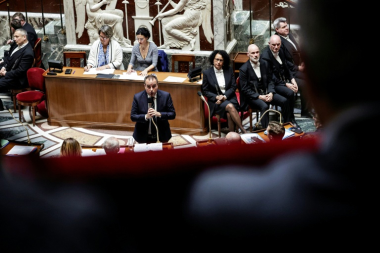 Le Premier ministre Sébastien Lecornu à l'Assemblée nationale, le 24 mars 2026 à Paris ( AFP / STEPHANE DE SAKUTIN )