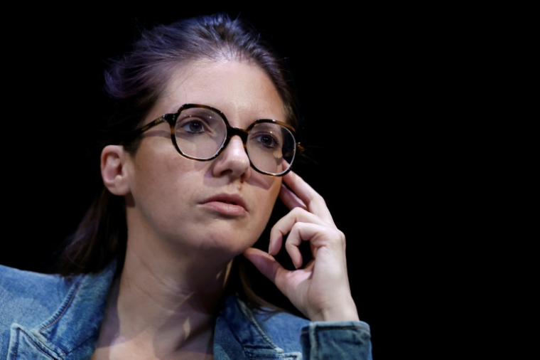 Aurore Bergé à Paris le 11 avril 2026 ( AFP / Ian LANGSDON )