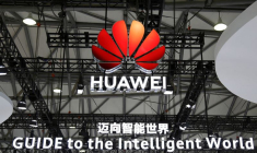 Le logo de Huawei lors du Mobile World Congress à Shanghai, en Chine