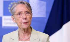 Élisaneth Borne à Bruxelles, en Belgique, le 16 février 2023. ( AFP / KENZO TRIBOUILLARD )