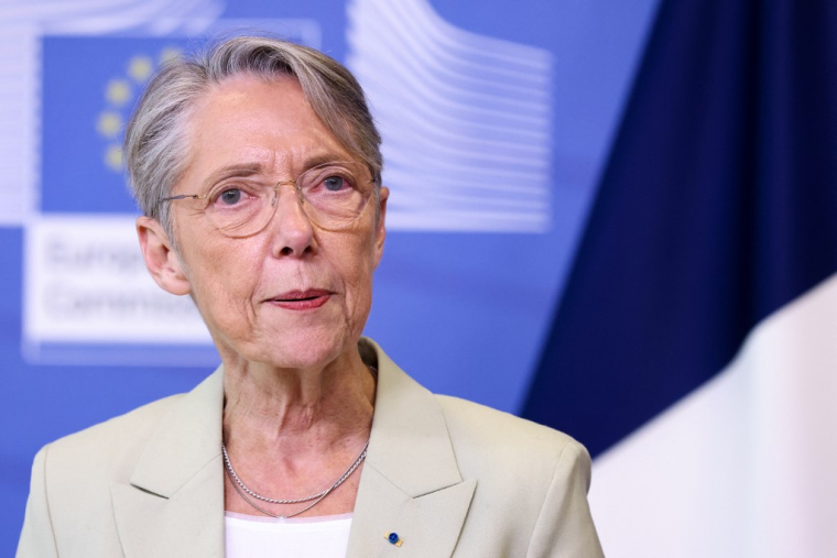 Élisaneth Borne à Bruxelles, en Belgique, le 16 février 2023. ( AFP / KENZO TRIBOUILLARD )