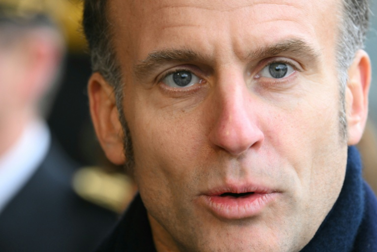 Emmanuel Macron, le 3 février 2026 à Vallerois-le-Bois, en Haute-Saône ( POOL / SEBASTIEN BOZON )