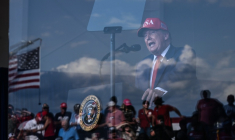 Le président américain Donald Trump lors d'un meeting de campagne à Dalton, en Géorgie (sud-est des États-Unis), le 16 octobre 2026 ( AFP / Brendan SMIALOWSKI )