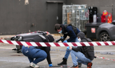 La police intervient sur les lieux de tirs à Trappes, dans les Yvelines, le 23 octobre 2026 ( AFP / Dimitar DILKOFF )