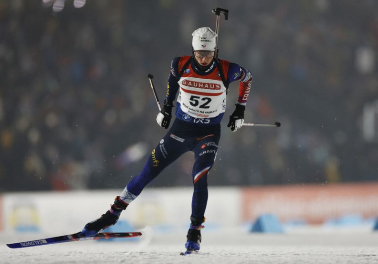 Eric Perrot lors de la coupe du monde de biathlon en République tchèque