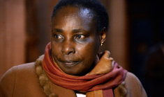 Agathe Habyarimana, veuve de l'ancien président rwandais Juvénal Habyarimana, le 30 avril 2020 à Paris ( AFP / Bertrand GUAY )