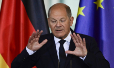 Olaf Scholz, à Berlin, le 12 juillet 2024 ( AFP / JOHN MACDOUGALL )