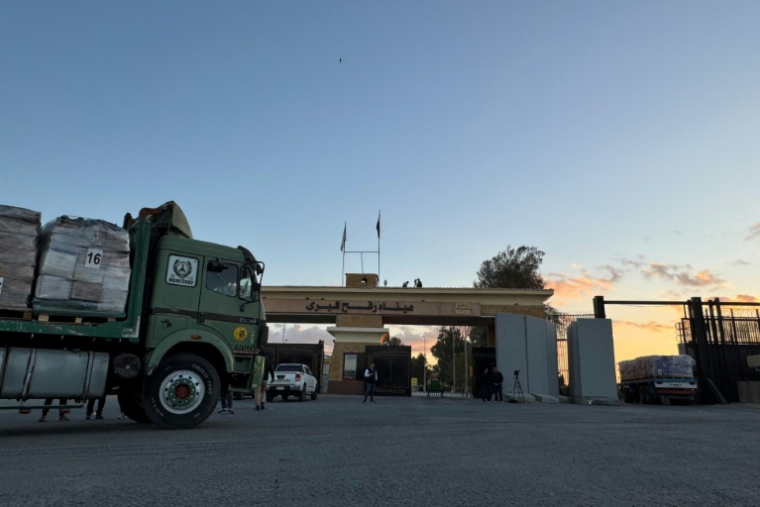 Le poste-frontière de Rafah du côté égyptien, le 15 octobre 2025 ( AFP / STR )