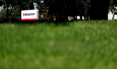 Siège de Broadcom, le juin 2021 à San Jose, en Californie. Sixième capitalisation boursière mondiale, le groupe a déçu, mercredi soir, en ne relevant pas ses prévisions. ( GETTY IMAGES NORTH AMERICA / JUSTIN SULLIVAN )