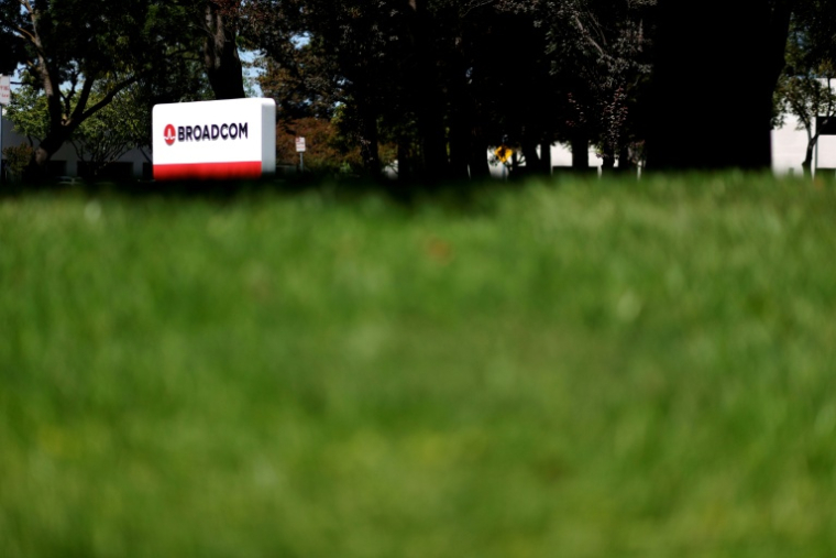 Siège de Broadcom, le juin 2021 à San Jose, en Californie. Sixième capitalisation boursière mondiale, le groupe a déçu, mercredi soir, en ne relevant pas ses prévisions. ( GETTY IMAGES NORTH AMERICA / JUSTIN SULLIVAN )