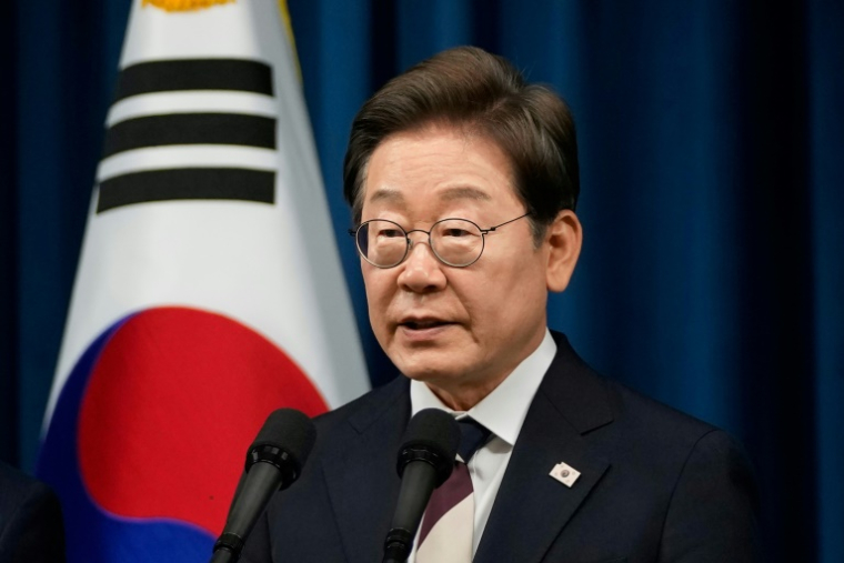 Le président sud-coréen Lee Jae-myung s'exprime lors d'une conférence de presse au bureau présidentiel à Séoul, le 4 juin 2025 ( POOL / Ahn Young-joon )
